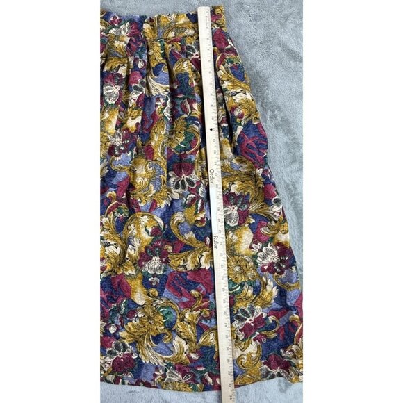 Vintage Worthington Skirt Womens 10 Rayon Baroque Floral Midi 90s USA Made Y2K - Picture 6 of 13